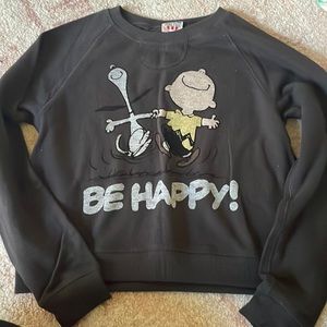 Peanuts Gray Crewneck “Be Happy”